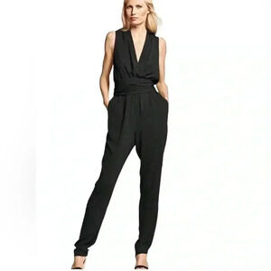 Peter Som Black V-Neck Jumpsuit Size 4